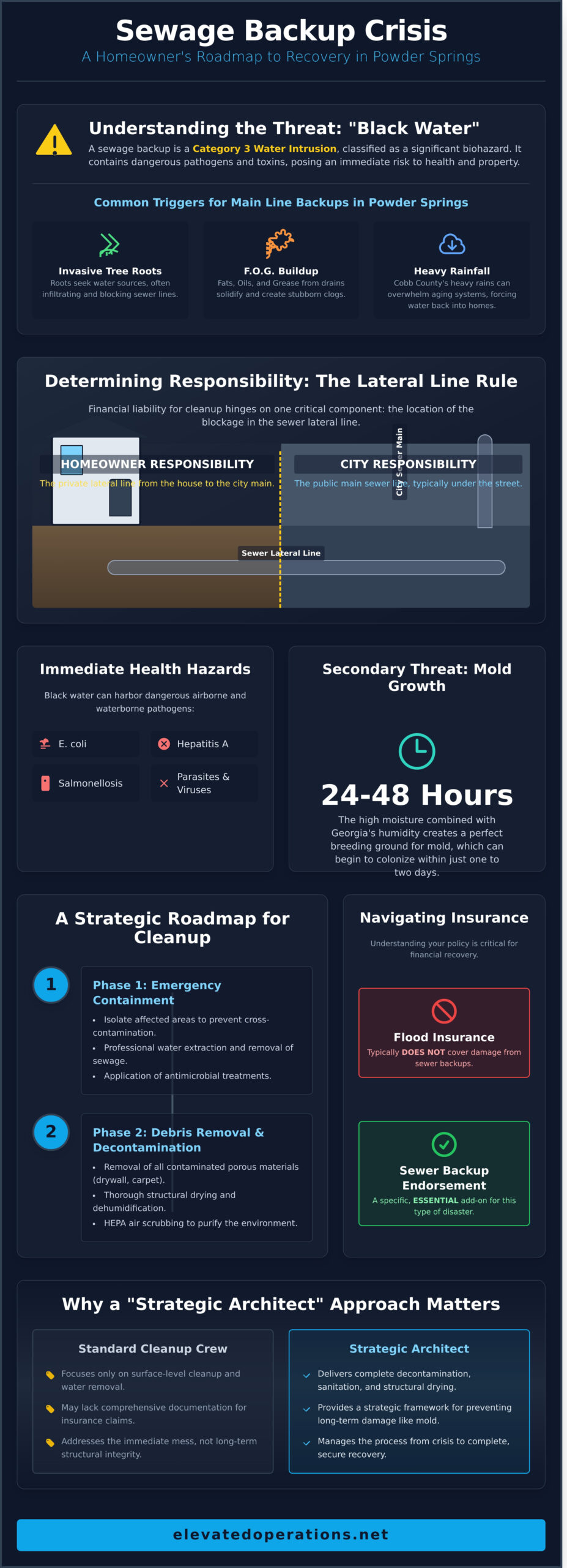 Professional Sewage Backup Cleanup in Powder Springs, GA: A Strategic Recovery Guide 3 Professional Sewage Backup Cleanup in Powder Springs, GA: A Strategic Recovery Guide - Infographic