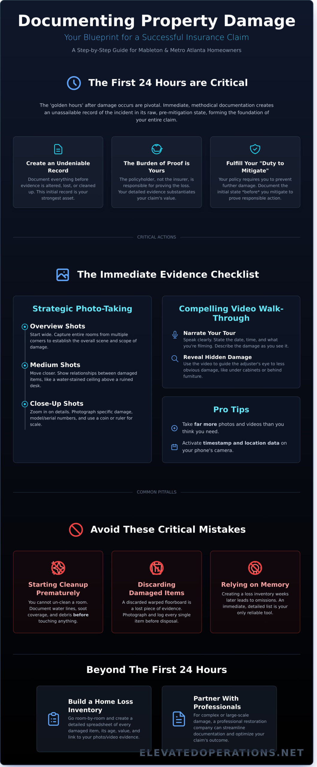Documenting Property Damage for Insurance: A Mableton, GA Guide for 2026 3 Documenting Property Damage for Insurance: A Mableton, GA Guide for 2026 - Infographic