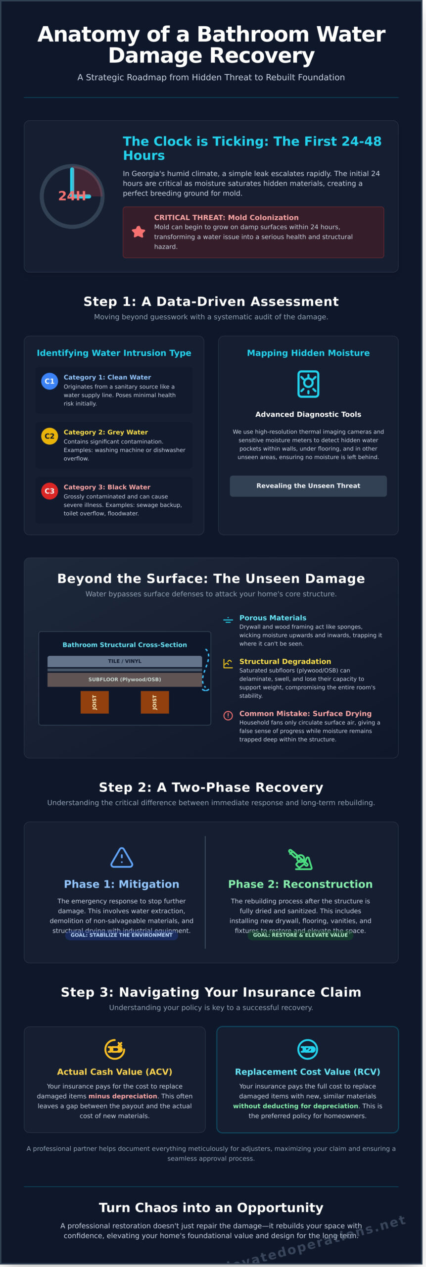 Expert Bathroom Restoration After Water Damage in Mableton and Marietta - Infographic