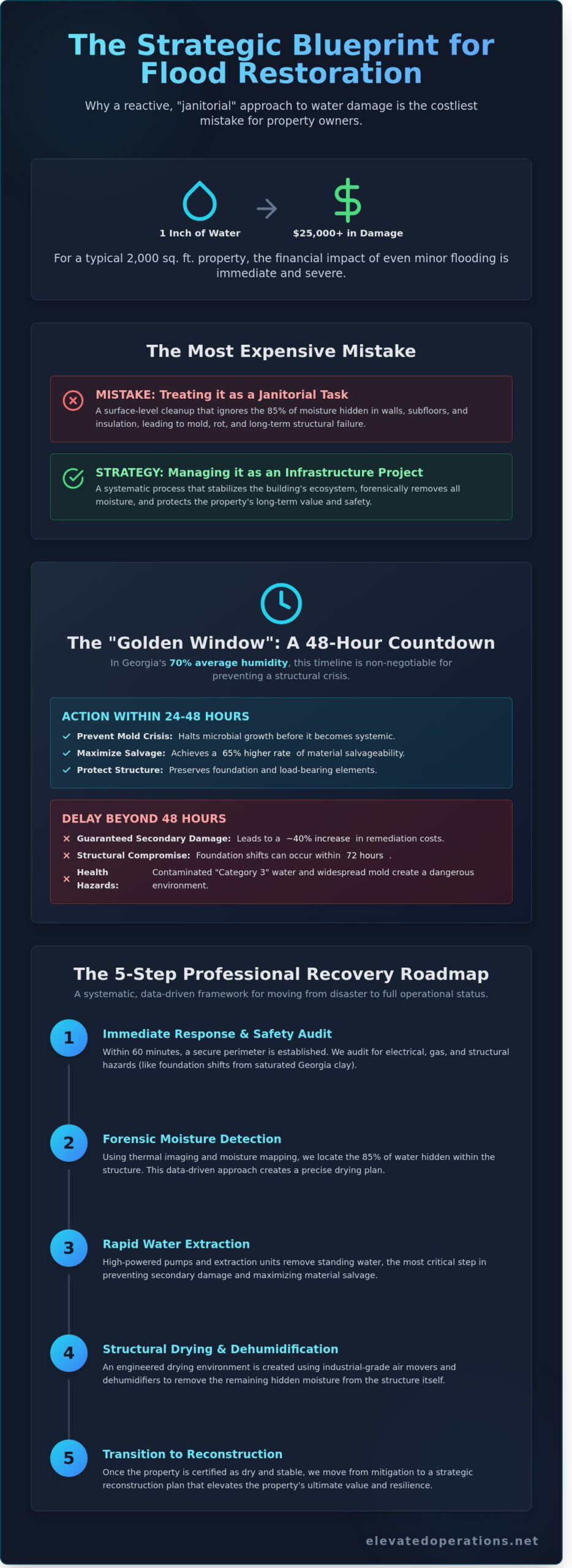 Flood Damage Cleanup in Mableton & Marietta: The Professional Restoration Roadmap - Infographic
