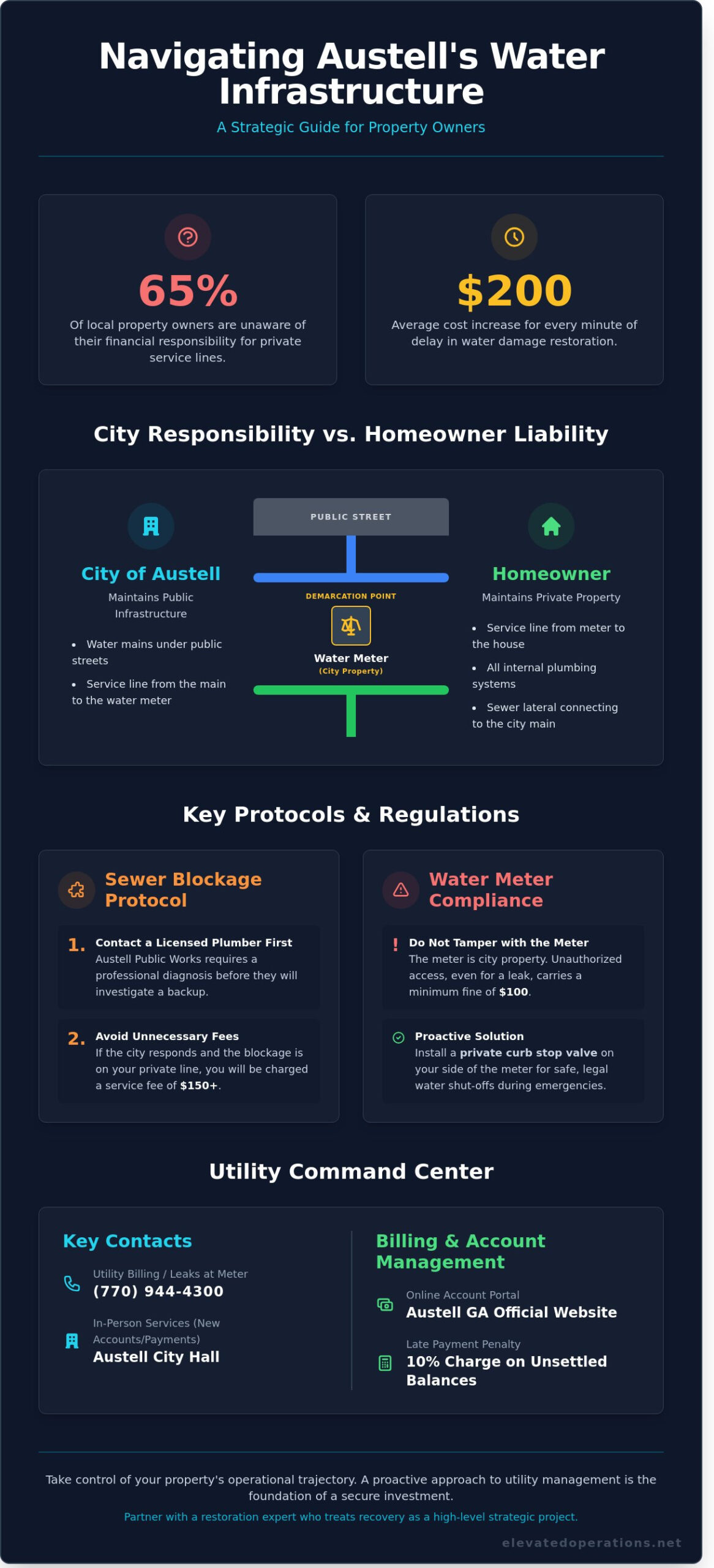 Austell Water Guide 2026: Utilities, Emergencies, and Strategic Restoration - Infographic