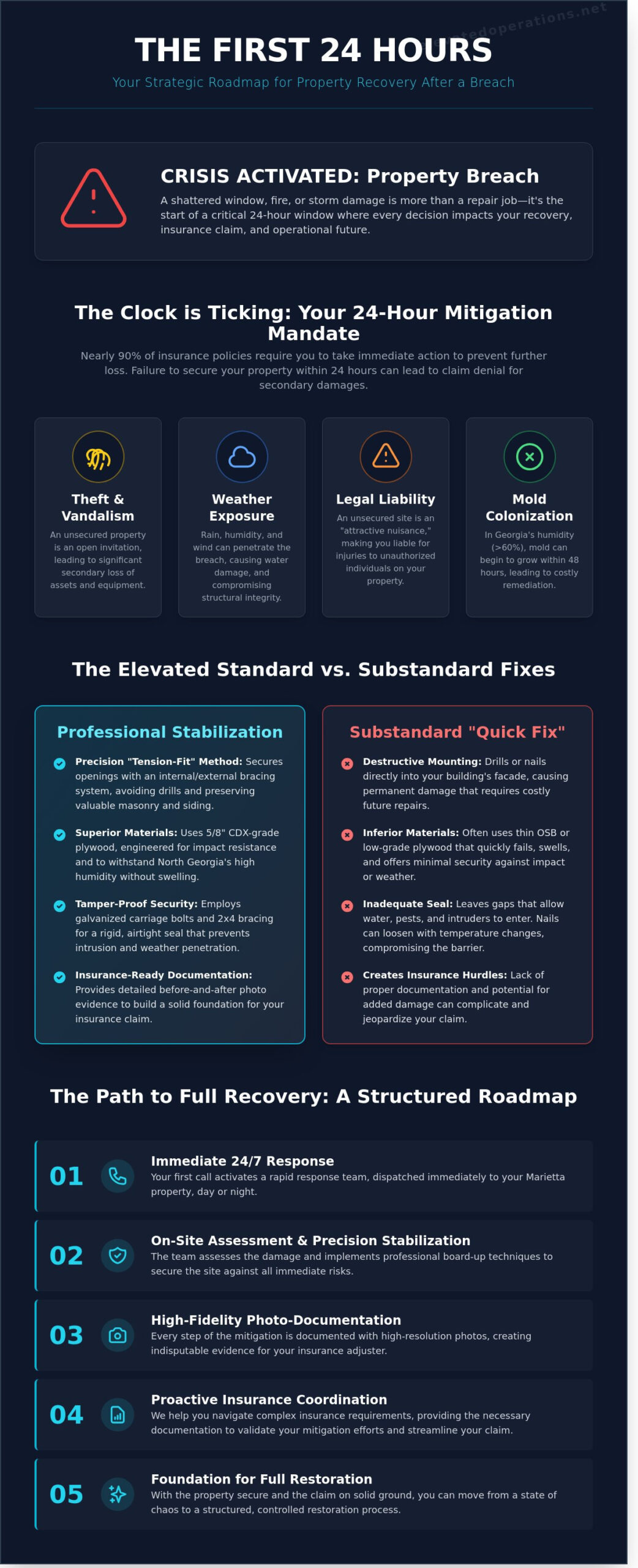 Emergency Board Up Service in Marietta, GA: Strategic Property Stabilization 3 Emergency Board Up Service in Marietta, GA: Strategic Property Stabilization - Infographic
