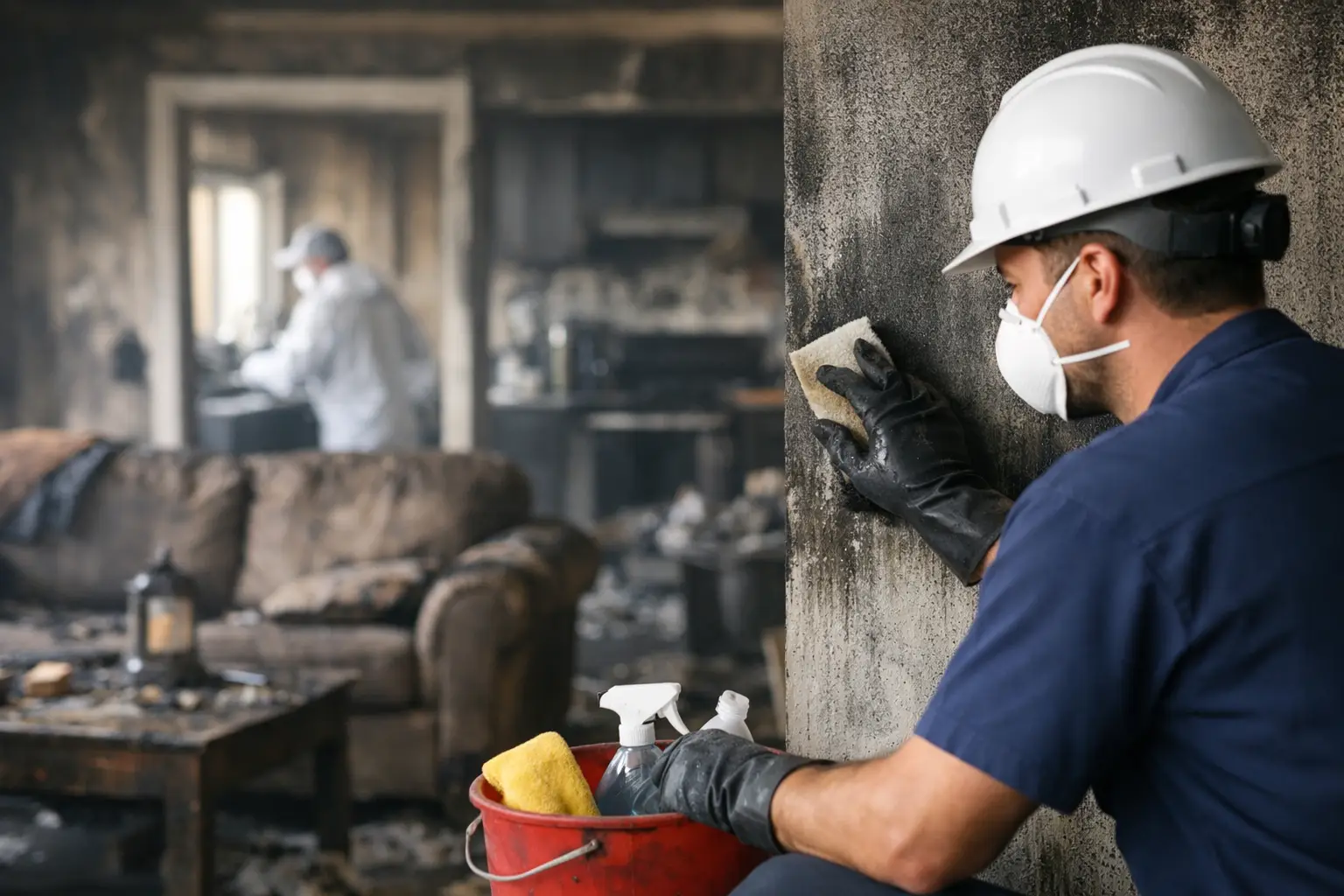 Soot cleanup after a fire in a Metro Atlanta property