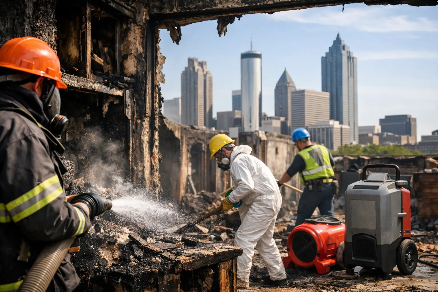 Emergency fire and smoke restoration crew in Metro Atlanta