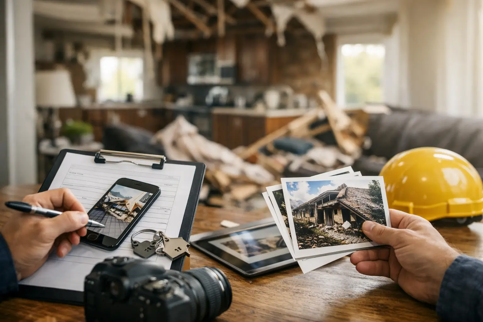 Elevated Operations technician inventorying salvageable contents in a Metro Atlanta home