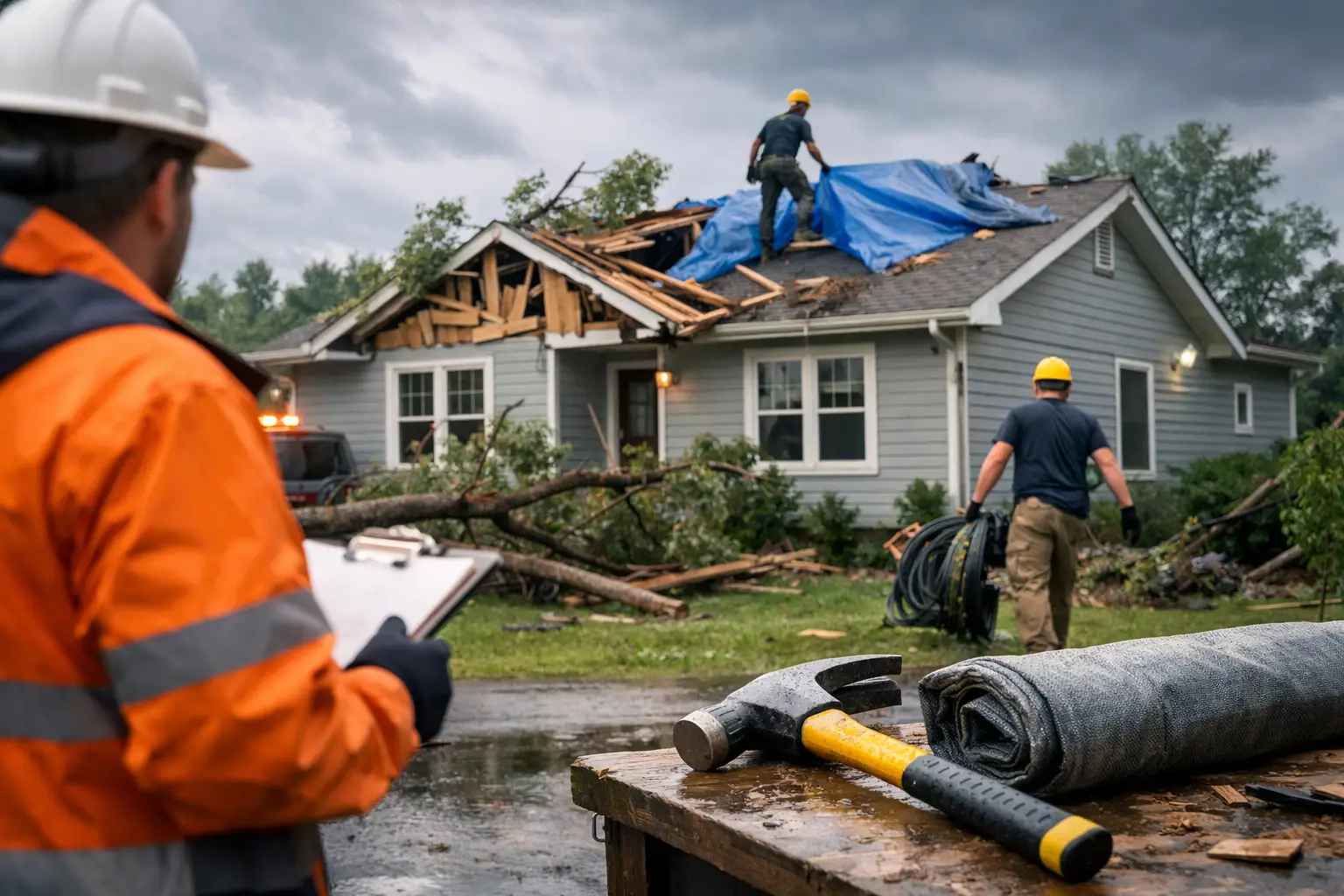 Storm damage restoration