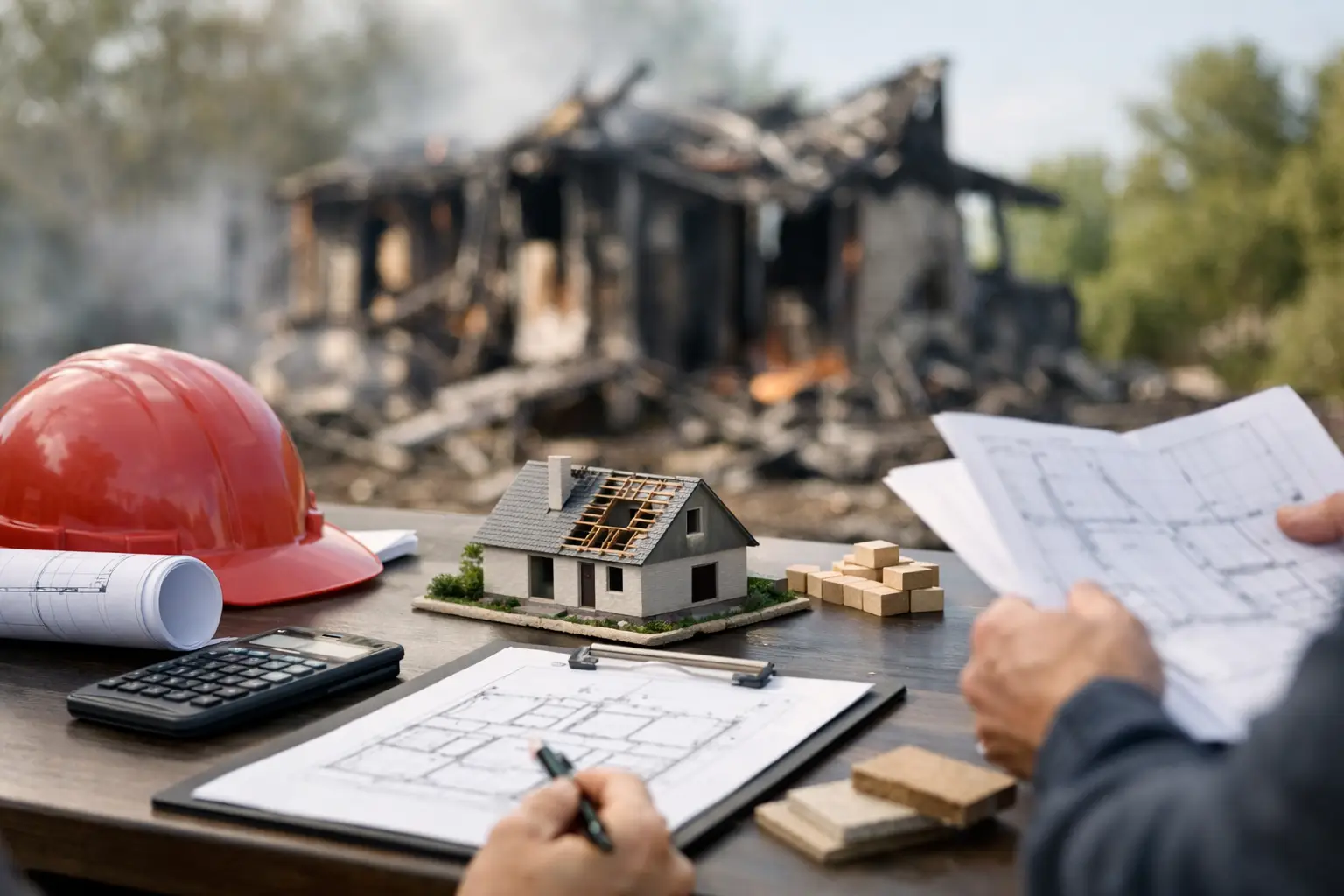 How does fire damage restore work after a house fire?